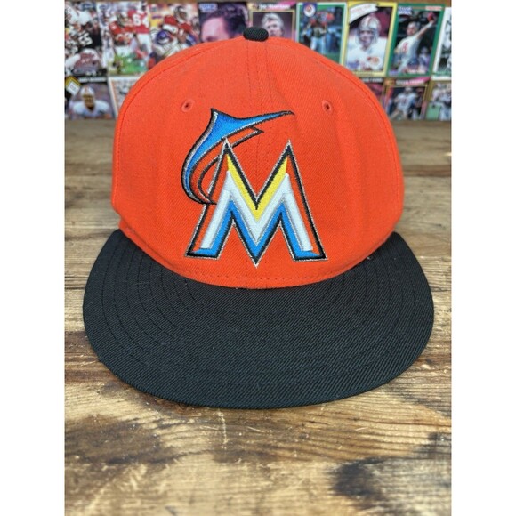 Miami Marlins New Era SnapBack Hat Cap Orange Black MLB Baseball 9fifty - Picture 1 of 6